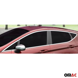 Ford Fiesta Window Trim Set - Omac - Stainless Steel - Silver - '11-'19
